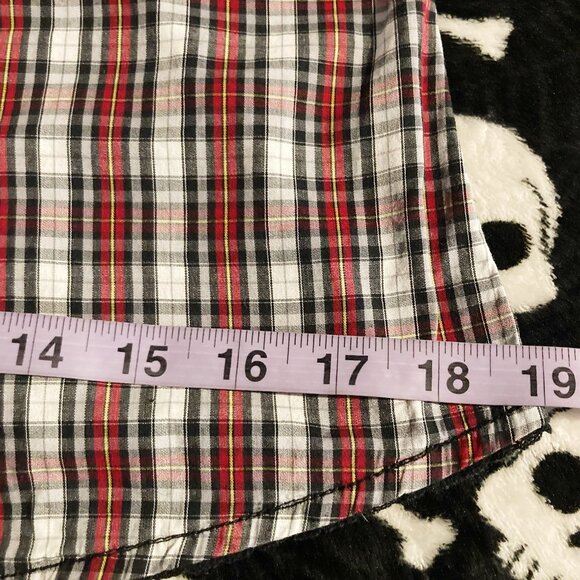 JACOB Black red white plaid button-down shirt ~ Vintage Y2K SMALL MEDIUM blouse - Picture 11 of 16
